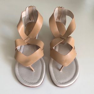 Brand-New Leather Strap Wedge Sandal